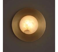 KXKLGWHN Applique murale en albâtre naturel de style industriel nordique, 19,8 cm (7,8 po), finition marbre et métal, raccordement filaire, lampe LED, luminaire décoratif pour table de chevet, escalie