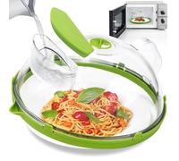 KXVXXV Couvercle Micro Ondes avec Eau | 26 cm Cloche Micro Onde sans bpa avec poignée Idéal pour Les Petits et Grands Micro-Ondes Cloche Transparente Alimentaire