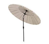 KXWOQ3ED 270 cm Parasol de Jardin Rond, Parapluie Shanghai, Protection Solaire UV, Parasol de Marché avec Manivelle et Inclinaison, 24 Baleines