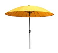 KXWOQ3ED 270 cm Parasol de Jardin Rond, Parapluie Shanghai, Protection Solaire UV, Parasol de Marché avec Manivelle et Inclinaison, 24 Baleines