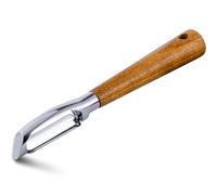 KYDIFS Éplucheur pour gaucher - Pour légumes, pommes de terre, fruits, pommes, carottes - Lames tranchantes durables en acier inoxydable - Manche en bois d'acacia antidérapant