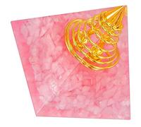 KYEYGWO Kit Guérison Pyramide en Quartz Rose Pierre de Cristal/Pendule Radiesthésie en Métal, pour Equilibre Chakra Divination Yoga Énergie Protection, Rose