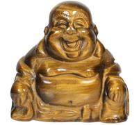 KYEYGWO - Pierre précieuse taillée « œil de tigre » - Pierre porte-bonheur du Bouddha - Statue du Bouddha Maitreya - Sculpture Feng Shui porte-bonheur