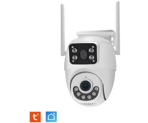 KYF Caméra Extérieure Connectée WiFi Rotative PT, Doubles Capteurs 2 x 3MP