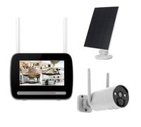 KYF Kit écran et caméra solaire 7" enregistreur 4MP Ultra HD Caméra rechargeable Panneau solaire