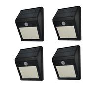 KYF - (Lot de 4) Eclairage LED Solaire à Détection de mouvement Mural Noir 30lm et 160 lm