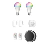 KYF Pack Simulation de Présence Alarme Connectée + Ampoule E27 RGB | Sirène 90 dB, Sans abonnement, WiFi 868 MHz, Installation sans travaux, Compatible iOS & Android