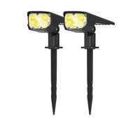 KYF Projecteur paysagiste solaire extérieur – Lot de 2, haute luminosité, mural et sur piquet