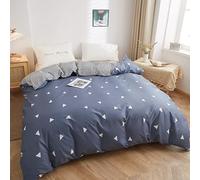 KYKHT Parure de lit housse de couette 160x210 cm - Motif floral à carreaux Housse de couette fermeture éclair Housse de couette double housse de couette doux pour la peau et coton