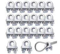 KYLOS 20 Pièces Serre Cable Acier 5 Mm Inoxydable 304 Din741 Serre-Câbles M3 Duplex Clips Pour Serre-Câbles 5 Mm Corde À Linge Auvent Fixe