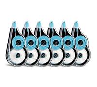 KYLOS 6 Pcs Blanco, Rubans Correcteurs 12M X 5Mm, Mini Roller Avec Capuchon, Bleu-Noir Pour École Bureau