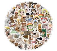 KYLOS Lot de 100 Autocollants Chats en Vinyle Imperméable - Adhésifs Amusants pour Bouteille d'Eau, Scrapbooking et Déco - Collection Formes Félines pour Accessoires et Carnets