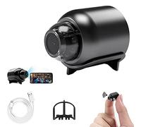KyneLit Mini caméra WiFi HD 1080p - Vision nocturne incluse, petite caméra de surveillance à domicile, enregistreur vidéo intelligent avec détection de mouvement(avec carte mémoire de 64 Go)