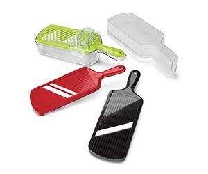 Kyocera CSN-550 Coffret 3 Mandolines Réglable/Julienne/Gratter Céramique Noir/Rouge/Vert