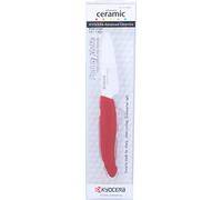 Couteau office céramique lame blanche 7.5 cm KYOCERA manche Rouge