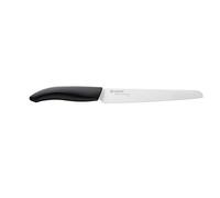 Kyocera FK181WHBK Couteau Manche Ergonomique Noir Lame Céramique avec Micro Denture 18 cm