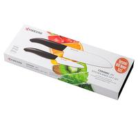 Kyocera Kyocof-Wh BK Couteau D'office FK-075-Wh + Couteau Chef FK-140-Wh, Coffret Cadeau 2 couteaux, Noir