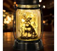 kyoryuger Lanterne solaire Schnauzer pour femme/homme - Lanterne solaire pour chien, maman, anniversaire, amoureux des chiens, lanterne commémorative pour perte d'animaux domestiques, décoration de