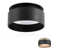 KYOTECH LED Spot de plafond à lumière indirecte incluse 5W Remplaçable LED Module 3000K Blanc Chaud 400LM Plafonnier Luminaire Apparent Noir mat Spot encastrable Design extra plat 30mm