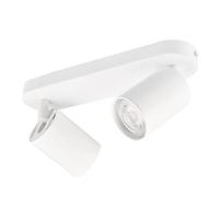 KYOTECH Plafonnier LED 2 Spots Orientables 2 GU10 Spots de plafond Pivotants & Orientables,Applique murale LED Blanc mat,livré sans ampoules