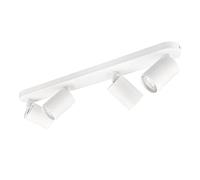 KYOTECH Plafonnier LED 4 Spots Orientables 4 GU10 Spots de plafond Pivotants & Orientables,Applique murale LED Blanc mat,livré sans ampoules