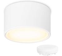 KYOTECH Spot en Saillie led IP44 Ø95x55mm Plafonnier Luminaire Apparent, incluse 6W Remplaçable GX53 Ampoule 3000K Blanc Chaud 550LM Plafonnier Spot LED Downlight pour Salle de Chambre Salon Cuisine