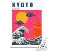 Kyoto Mid Century Modern Travel Poster Panneau Métallique Rétro 70x50cm/1000pcs pour L’Atelier, Cadeau De Crémaillère pour Les Collectionneurs De Déco Murale Métal