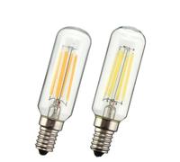 KYPSZQPSH 2pc Vintage verre T25 lampe à LED tubulaire LED ampoules à filament 4W 8W rétro lustre suspension E14 220V chaud blanc froid Edison ampoule(Color:Warm White,Size:E14 4W)