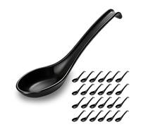 Kyraton Cuillères à soupe 24 pièces, cuillères de table en plastique réutilisables, cuillères à soupe asiatiques robustes et durables en PP de qualité alimentaire, sans BPA, faciles à nettoyer