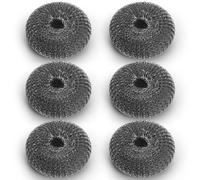 Kyraton Éponges en Acier Inoxydable Set De 6, Paille De Fer, Laine en Métal 10 x 10cm Confortable à Tenir Et Durable Et Solide.