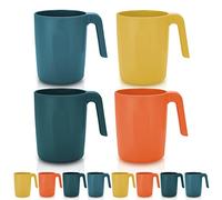 Kyraton Gobelets en Plastique Réutilisables 8 pièces, 450 ml Tasse eau Incassable,Pour Une Utilisation Intérieure Et Extérieure
