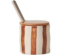 KYUEPONG Sucrier, Sucrier en céramique vintage avec couvercle et cuillère, récipient, pot for comptoir de cuisine(Stripes)