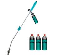 KZ GARDEN - Désherbeur thermique Chalumeau gaz pour cartouche jetable butane camping + 4 cartouches