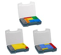 L-BOXX 72 Lot de 3 boîtes de rangement transparentes avec boîtes de rangement H3, B3 et C3 pour i-BOXX RACK et LS-BOXX Bleu