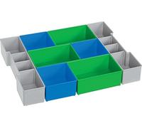 L-BOXX Lot de boîtes de rangement pour CD 102, Gris, Bleu, Vert, 8 pièces, 14 compartiments, 405 x 315 x 63 mm, 0,9 kg, Pragmatique