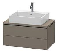L-Cube Duravit vasque LC580709090 82 x 47,7 cm, flanelle gris soie mat, pour console, 2 tiroirs