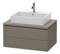 L-Cube Duravit vasque LC581709090 82 x 54,7 cm, flanelle gris soie mat, pour console, 2 tiroirs