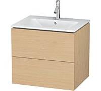 L-Cube Duravit vasque LC624003030 62 x 48, 2000 cm, chêne naturel, 2 tiroirs, suspendu
