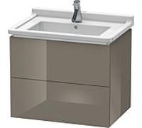 Duravit Vasque L-Cube LC626408989 67 x 46,9 cm Gris flanelle brillant 2 tiroirs suspendu