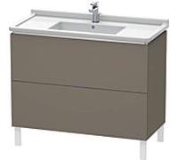 L-Cube Duravit vasque LC661009090 102 x 46,9 cm, gris flanelle, semi-brillant, 2 coulissants, debout