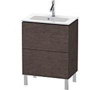 L-Cube Duravit vasque LC667307272 62 x 39, 2000 cm, chêne brossé foncé, 2 coulissants, debout