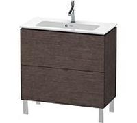 L-Cube Duravit vasque LC667407272 82 x 39, 2000 cm, chêne brossé foncé, 2 coulissants, debout
