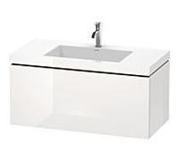 L-Cube Duravit vasque LC6918N8585 100 x 48 cm, sans trou pour robinetterie, blanc brillant, 2000 coulissant
