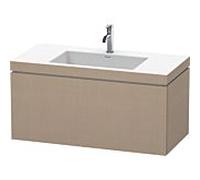 Duravit Vasque L-Cube LC6918O7575 100 x 48 cm – 1 trou pour robinet – Décor en lin – Suspendu