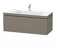 Duravit – Vasque L-Cube LC6919O9090 – 120 x 48 cm – 1 tiroir – Flanelle gris soie mat