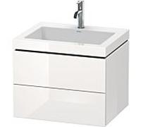 L-Cube Duravit vasque LC6926N8080 60 x 48 cm, sans trou pour robinet, graphite super mat, 2 tiroirs