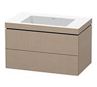 L-Cube Duravit vasque LC6927N7575 80 x 48 cm, sans trou pour robinet, lin, 2 tiroirs