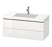 L-Cube Duravit vasque LC6928N1818 100 x 48 cm, sans trou pour robinetterie, blanc mat, 2 tiroirs