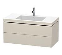 L-Cube Duravit vasque LC6928O9191 100 x 48 cm, 2000 , taupe mat, 2 tiroirs
