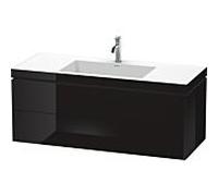 L-Cube Duravit vasque LC6929O4040 120 x 48 cm, 2000 , noir brillant, 2 tiroirs